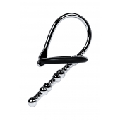 Серебристый уретральный плаг-бусины TOYFA Metal с мягким фиксириющим кольцом - ToyFa - купить с доставкой в Сыктывкаре