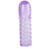 Насадка гелевая фиолетовая с точками, шипами и наплывами - 13,5 см. - Toyfa Basic - в Сыктывкаре купить с доставкой