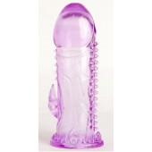 Фиолетовая гелевая насадка с шипами - 13 см. - Toyfa Basic - в Сыктывкаре купить с доставкой