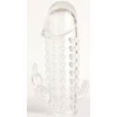 Гелевая прозрачная насадка с 2 отростками - 13 см. - Toyfa Basic - в Сыктывкаре купить с доставкой