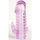 Закрытая фиолетовая насадка с 2 отростками - 13 см. - Toyfa Basic - в Сыктывкаре купить с доставкой