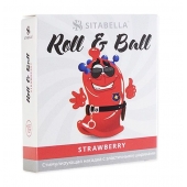 Стимулирующий презерватив-насадка Roll   Ball Strawberry - Sitabella - купить с доставкой в Сыктывкаре