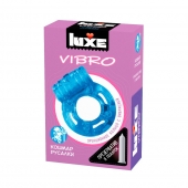 Голубое эрекционное виброкольцо Luxe VIBRO  Кошмар русалки  + презерватив - Luxe - в Сыктывкаре купить с доставкой