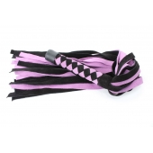 Черно-розовая плеть из замши - 58 см. - БДСМ Арсенал - купить с доставкой в Сыктывкаре