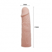 Закрытая телесная насадка-фаллос - 17 см. - Sex Expert - в Сыктывкаре купить с доставкой