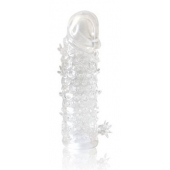 Закрытая прозрачная рельефная насадка Crystal sleeve - 13 см. - Erowoman-Eroman - в Сыктывкаре купить с доставкой