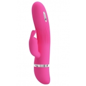 Розовый вибратор Ingram с электростимуляцией - 19,2 см. - Baile - купить с доставкой в Сыктывкаре