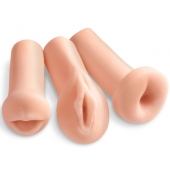 Комплект из 3 мастурбаторов All 3 Holes: вагина, анус, ротик - Pipedream - в Сыктывкаре купить с доставкой Комплект из 3 мастурбаторов All 3 Holes: вагина, анус, ротик - Pipedream - в Сыктывкаре купить с доставкой