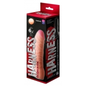 Телесная изогнутая насадка на Harness с коннектором BLACK LINE - 17 см. - LOVETOY (А-Полимер) - купить с доставкой в Сыктывкаре