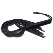 Чёрная кожаная плеть с жесткой ручкой - 63 см. - Sitabella - купить с доставкой в Сыктывкаре