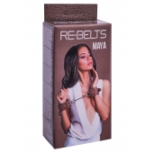 Коричневые кожаные наручники Maya - Rebelts - купить с доставкой в Сыктывкаре