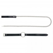 Черный поводок и чокер с кольцом Rada - Rebelts - купить с доставкой в Сыктывкаре