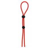 Красное лассо на пенис с двумя бусинами STRETCHY LASSO CAGE - Dream Toys - в Сыктывкаре купить с доставкой