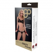 Красно-чёрные наручники на металлической цепочке - Blush Novelties - купить с доставкой в Сыктывкаре