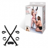 Чёрный набор для фиксации у двери - Lux Fetish - купить с доставкой в Сыктывкаре