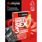 Презервативы для орального секса DOMINO Sweet Sex с ароматом клубничного коктейля  - 3 шт. - Domino - купить с доставкой в Сыктывкаре