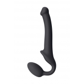 Черный безремневой страпон Silicone Bendable Strap-On S - Strap-on-me - купить с доставкой в Сыктывкаре