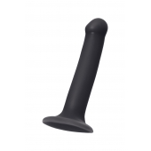 Черный фаллос на присоске Silicone Bendable Dildo M - 18 см. - Strap-on-me - купить с доставкой в Сыктывкаре