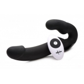 Черный безремневой страпон Urge Silicone Strap On с пультом ДУ - 24 см. - XR Brands - купить с доставкой в Сыктывкаре
