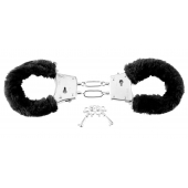 Меховые чёрные наручники Beginner s Furry Cuffs - Pipedream - купить с доставкой в Сыктывкаре