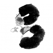Металлические наручники Furry Love Cuffs с черным мехом - Pipedream - купить с доставкой в Сыктывкаре