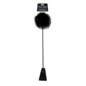 Черный стек Feather Crop с пуховкой на конце - 53,3 см. - Pipedream - купить с доставкой в Сыктывкаре