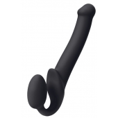 Черный безремневой страпон Silicone Bendable Strap-On M - Strap-on-me - купить с доставкой в Сыктывкаре