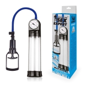 Прозрачная вакуумная помпа Sex Expert с манометром - Sex Expert - в Сыктывкаре купить с доставкой
