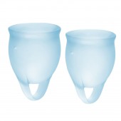 Набор голубых менструальных чаш Feel confident Menstrual Cup - Satisfyer - купить с доставкой в Сыктывкаре