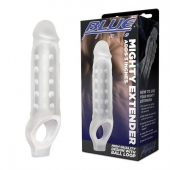 Прозрачная текстурированная насадка Mighty Extender - 13 см. - BlueLine - в Сыктывкаре купить с доставкой