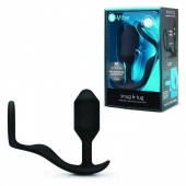 Черное эрекционное кольцо с анальным плагом Snug   Tug - b-Vibe - в Сыктывкаре купить с доставкой