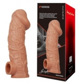 Телесная насадка на фаллос с отверстием для мошонки EXTREME SLEEVE - 17,6 см. - KOKOS - в Сыктывкаре купить с доставкой