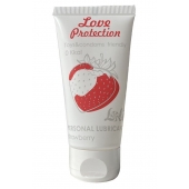 Лубрикант на водной основе с ароматом малины Love Protection Strawberry - 50 мл. - Lola Games - купить с доставкой в Сыктывкаре