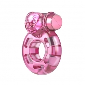 Розовое эрекционное кольцо с вибрацией Pink Bear - Baile - в Сыктывкаре купить с доставкой