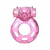 Розовое эрекционное кольцо с вибрацией Pink Bear - Baile - в Сыктывкаре купить с доставкой