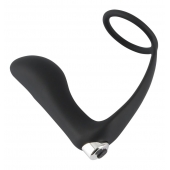 Черное эрекционное кольцо с анальной вибропробкой Vibrating Ring   Plug - Orion - в Сыктывкаре купить с доставкой
