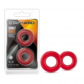 Набор из 2 красных эрекционных колец Stay Hard Donut Rings - Blush Novelties - в Сыктывкаре купить с доставкой