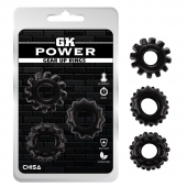 Набор из 3 черных эрекционных колец Gear Up Rings - Chisa - в Сыктывкаре купить с доставкой