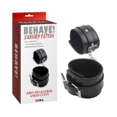 Черные оковы на ноги Obey Me Leather Ankle Cuffs - Chisa - купить с доставкой в Сыктывкаре