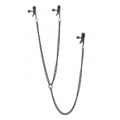 Черные зажимы на соски и клитор на цепочке DELUXE NIPPLE   CLIT CLAMPS - Dream Toys - купить с доставкой в Сыктывкаре