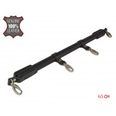 Черная металлическая распорка с кожаными ремешками и карабинами - 65 см. - Sitabella - купить с доставкой в Сыктывкаре