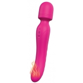 Ярко-розовый жезловый вибратор Heating Bodywand с нагревом - 23,2 см. - Dream Toys