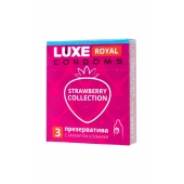 Презервативы с ароматом клубники LUXE Royal Strawberry Collection - 3 шт. - Luxe - купить с доставкой в Сыктывкаре