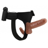 Страпон с вагинальной пробкой и вибрацией Ultra Passionate Harness - 16 см. - Baile - купить с доставкой в Сыктывкаре