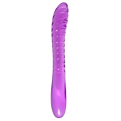 Фиолетовый двусторонний фаллоимитатор Frica - 23 см. - A-toys