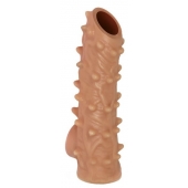 Телесная насадка с шипами и открытой головкой Nude Sleeve L - 14 см. - KOKOS - в Сыктывкаре купить с доставкой