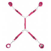 Ярко-розовый набор фиксаций на кровати Classic Bed Spreader - Lux Fetish - купить с доставкой в Сыктывкаре