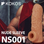 Телесная открытая насадка-реалистик с подхватом мошонки Nude Sleeve S - 10 см. - KOKOS - в Сыктывкаре купить с доставкой