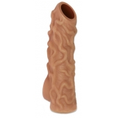 Телесная насадка с венками и открытой головкой Nude Sleeve S - 10 см. - KOKOS - в Сыктывкаре купить с доставкой
