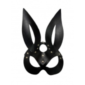 Черная кожаная маска зайки Miss Bunny - БДСМ Арсенал - купить с доставкой в Сыктывкаре